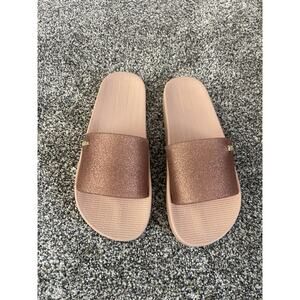 Melissa Beach Slide Jelly Sandals Rose Gold Glitter Platform Away to Mars 7 NEW